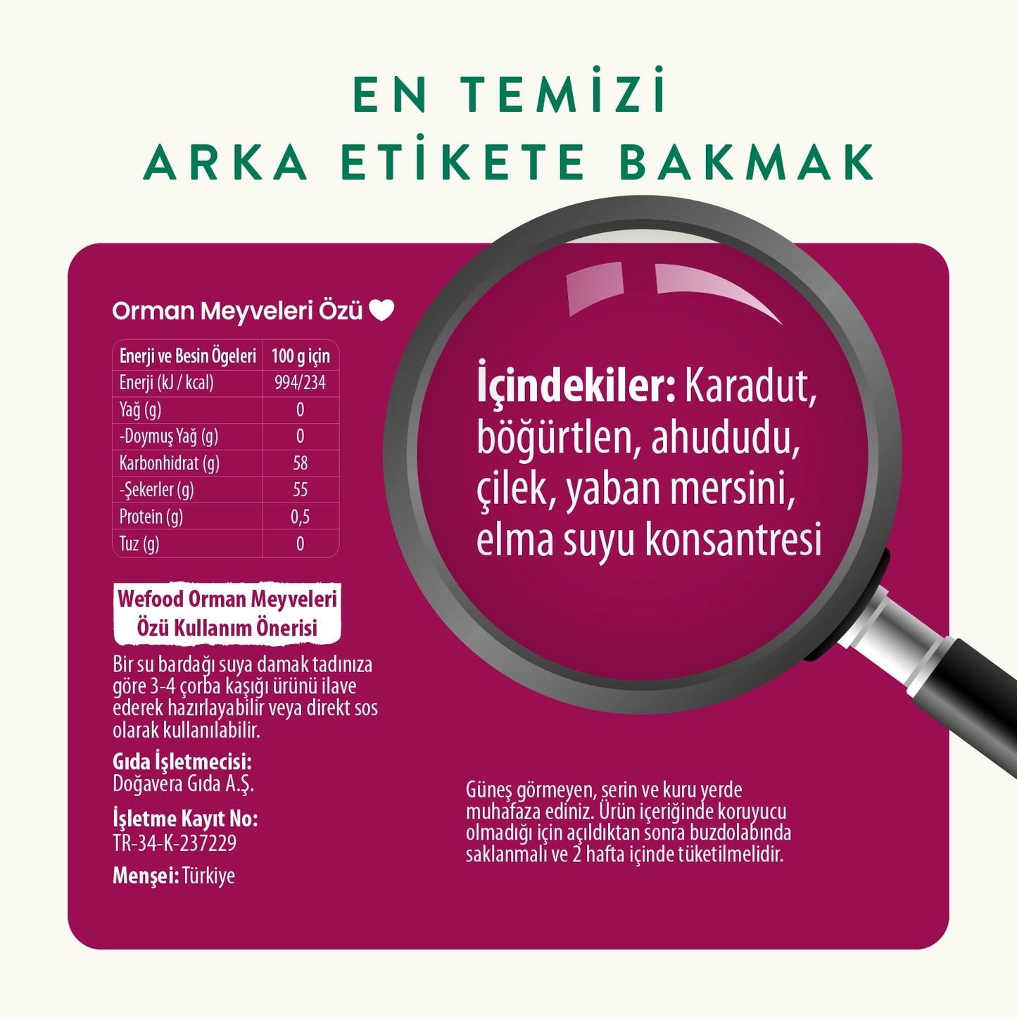 Wefood Orman Meyveleri Özü 335 ml