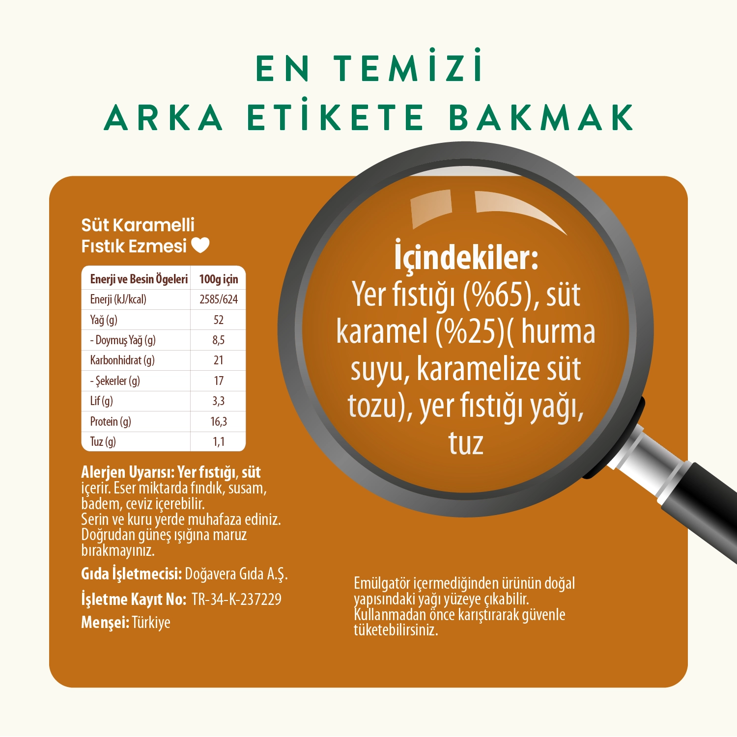 Wefood Süt Karamelli Fıstık Ezmesi 300 gr