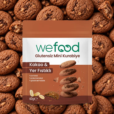Wefood Glutensiz Mini Kurabiye Kakao & Yer Fıstıklı 60 g 3'lü