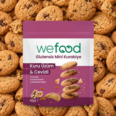 Wefood Glutensiz Mini Kurabiye Kuru Üzüm & Cevizli 60 g 3'lü