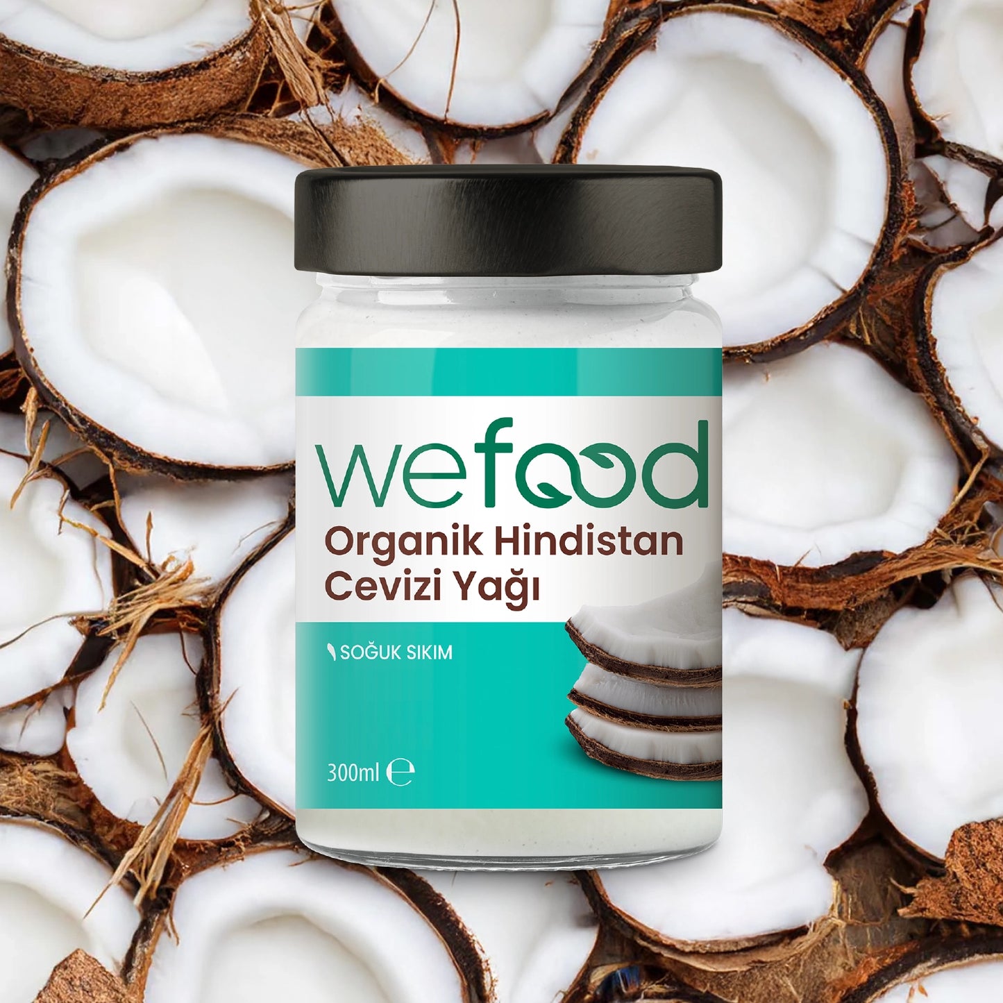 Wefood Organik Hindistan Cevizi Yağı 300 ml (Soğuk Sıkım)