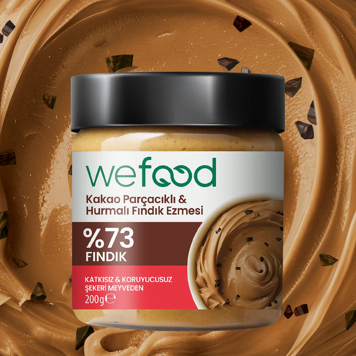 Wefood Kakao Parçacıklı & Hurmalı Fındık Ezmesi 200 gr