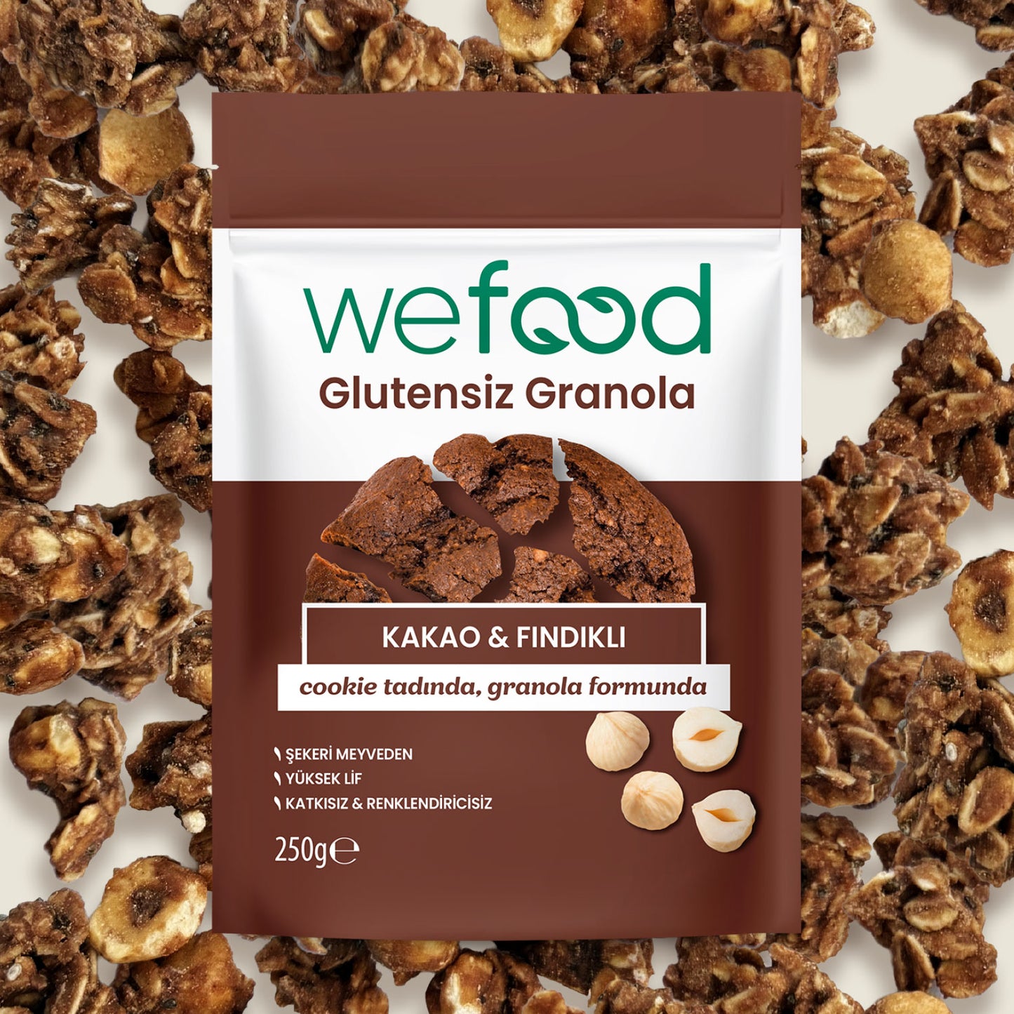 Wefood Glutensiz Granola Kakao & Fındıklı 250 gr