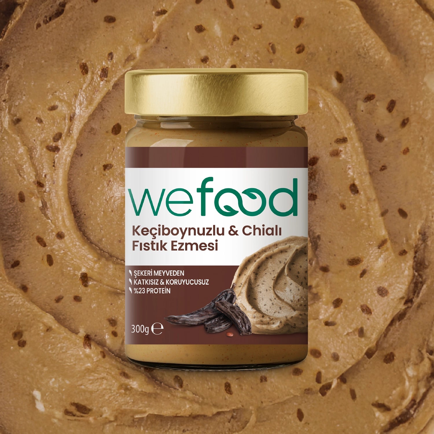 Wefood Keçiboynuzlu & Chialı Fıstık Ezmesi 300 g