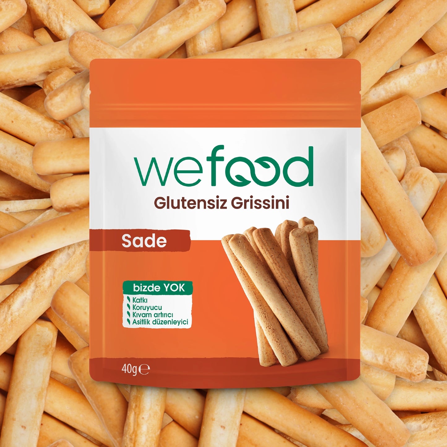Wefood Glutensiz Grissini Sade 40 g