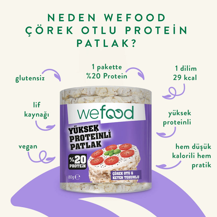 Wefood Çörek Otlu Protein Patlak 80 g 3'lü