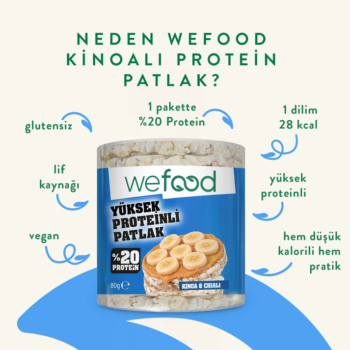 Wefood Kinoalı Protein Patlak 80 g 3'lü