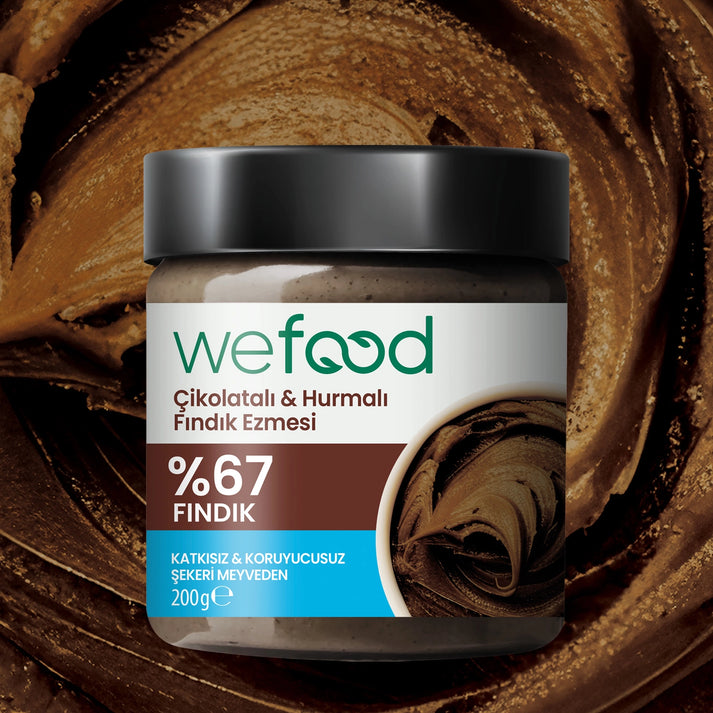 Wefood Çikolatalı Hurmalı Fındık Ezmesi (Şekeri Meyveden, Katkısız) 200 gr