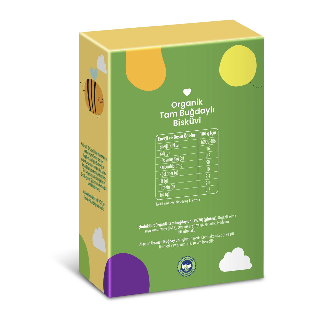 Wefood Kids Organik Tam Buğdaylı Bisküvi 55 gr 3'lü