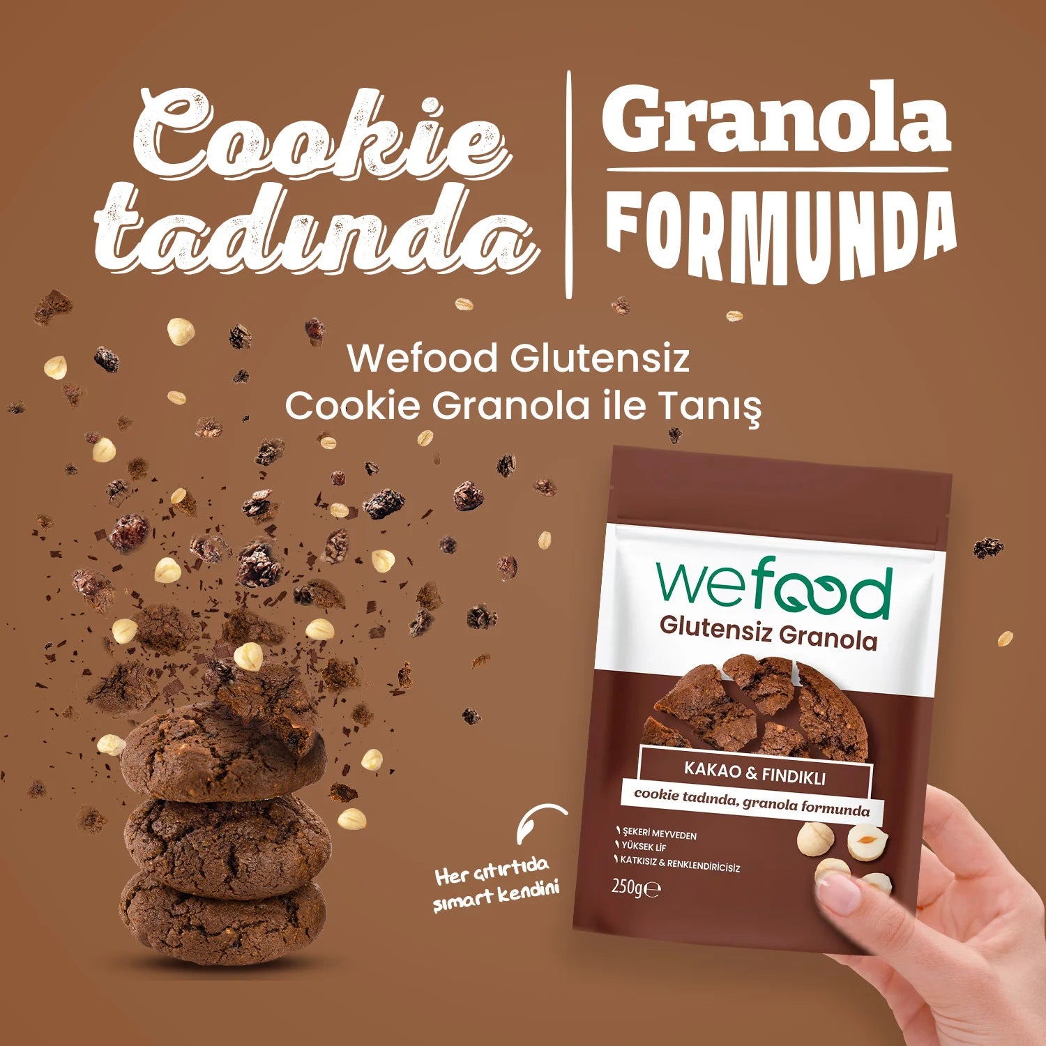 Wefood Glutensiz Granola Kakao & Fındıklı 250 gr