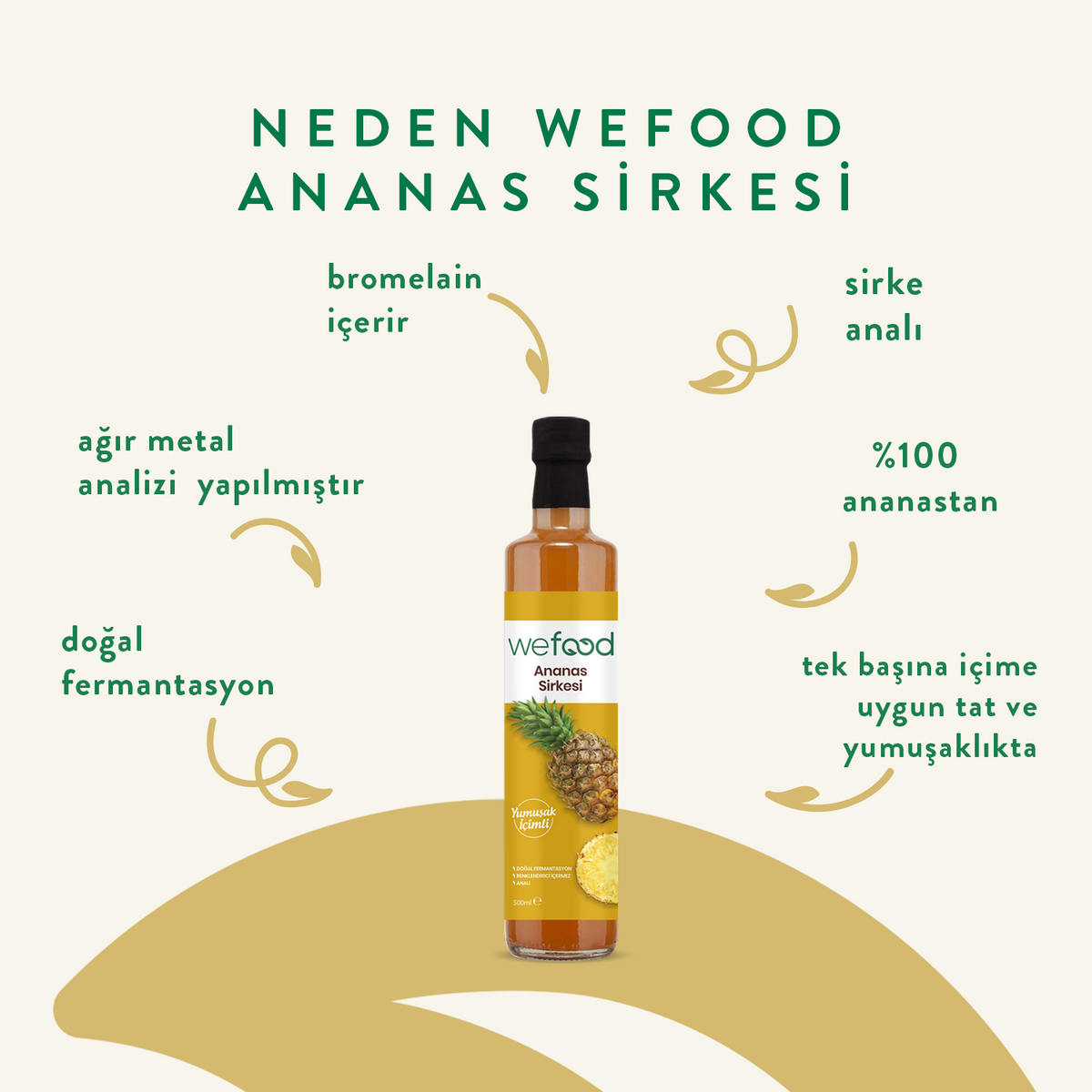 Wefood Ananas Sirkesi 500 ml 2'li