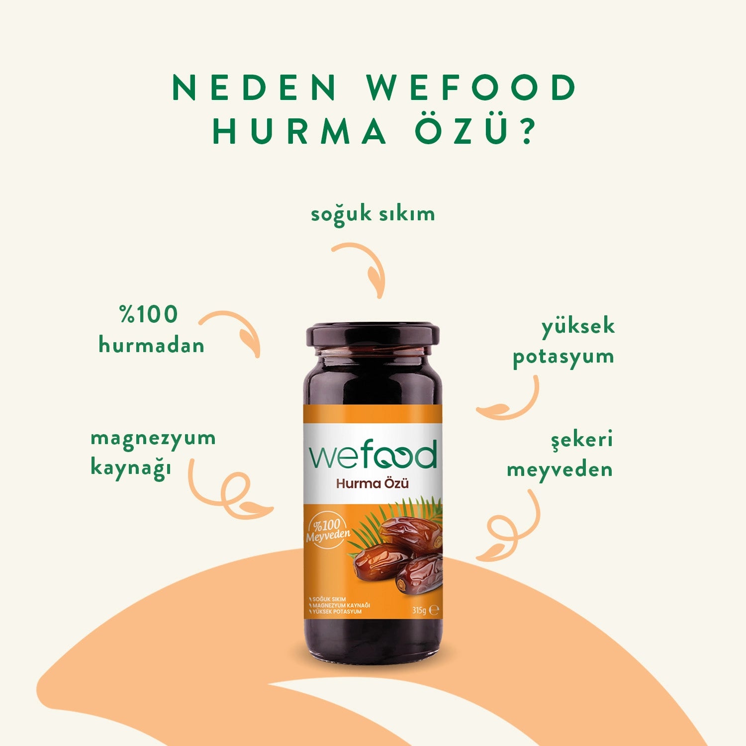 Wefood Hurma Özü 315 gr (Soğuk Sıkım)