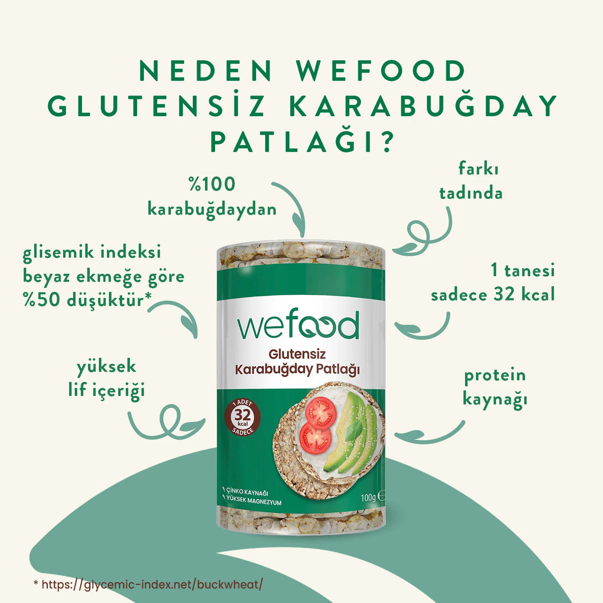 Wefood Karabuğday Patlağı 100 Gr 8'li