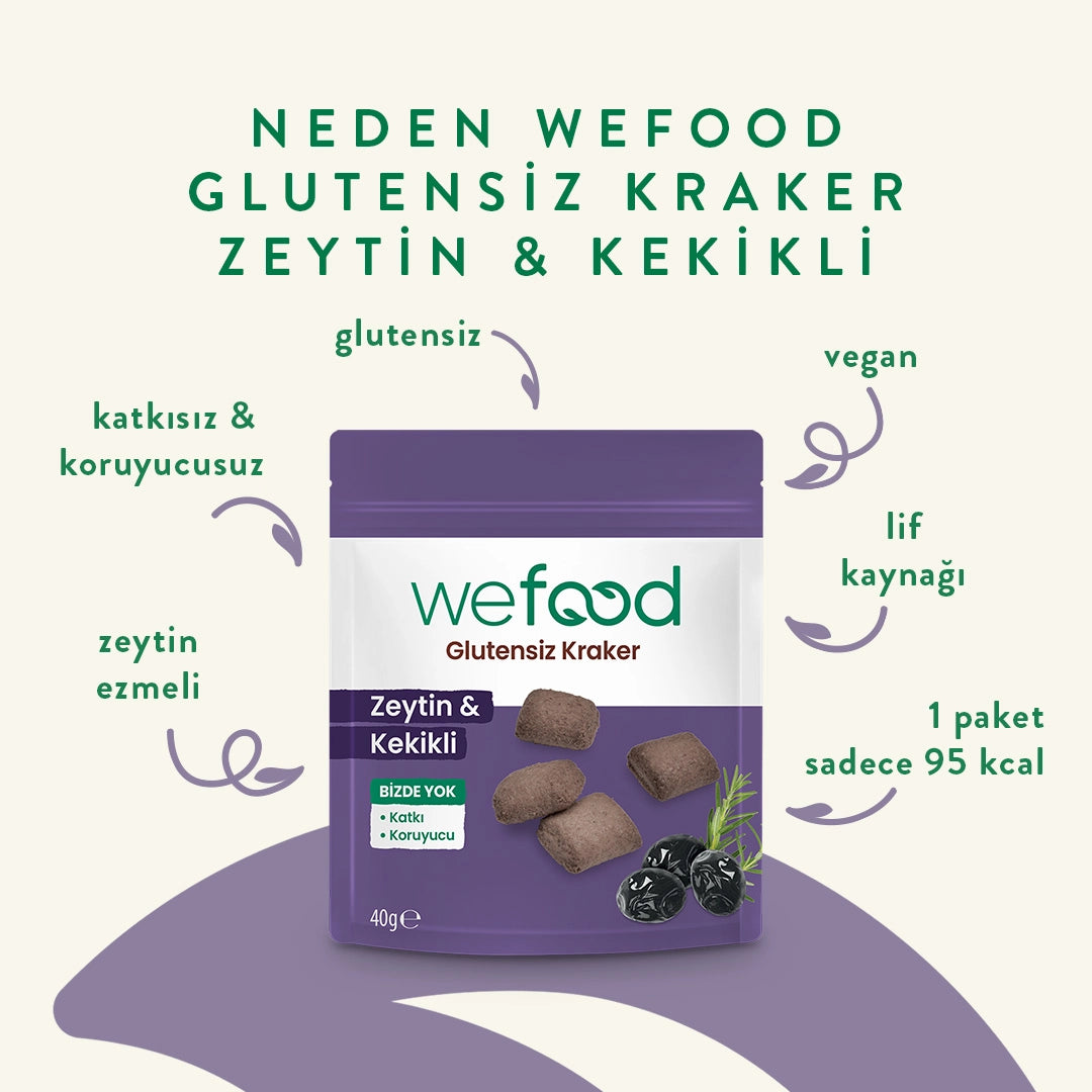 Wefood Glutensiz Zeytinli & Kekikli Kraker 40 g 3'lü