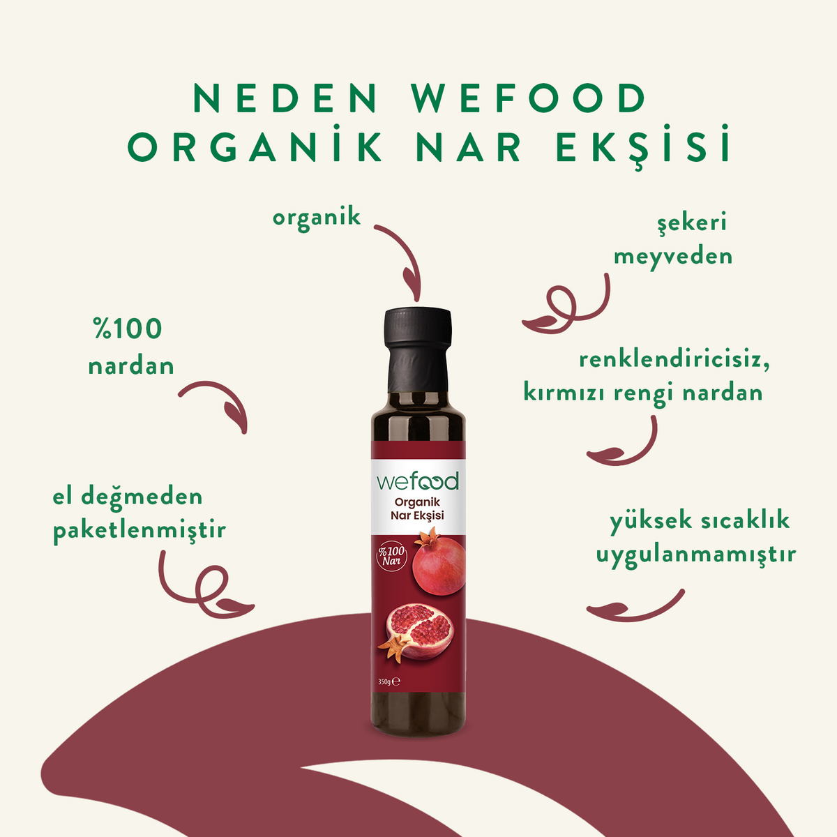 Wefood Organik Nar Ekşisi 350 gr  2'li