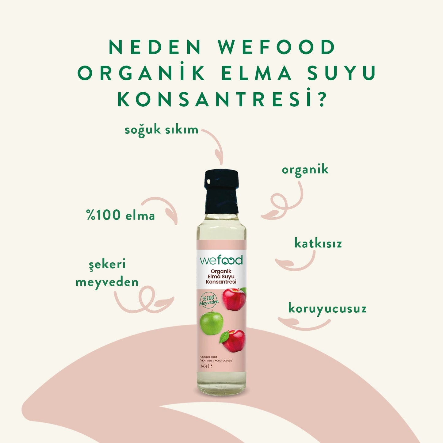 Wefood Organik Elma Suyu Konsantresi 340 gr