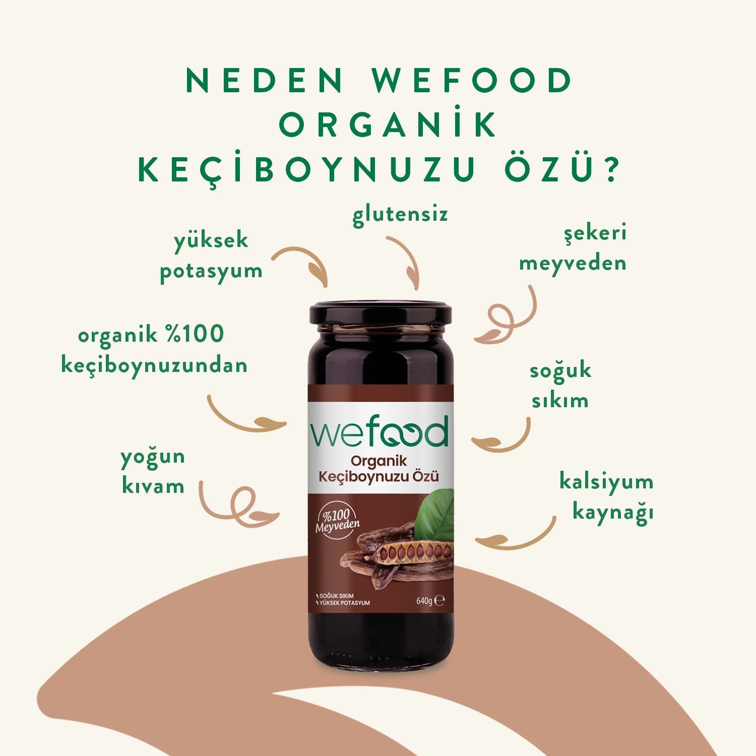 Wefood Organik Keçiboynuzu Özü 640 gr (Soğuk Sıkım)
