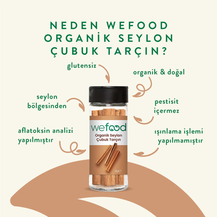 Wefood Organik Seylon Tarçın Çubuk 20 gr