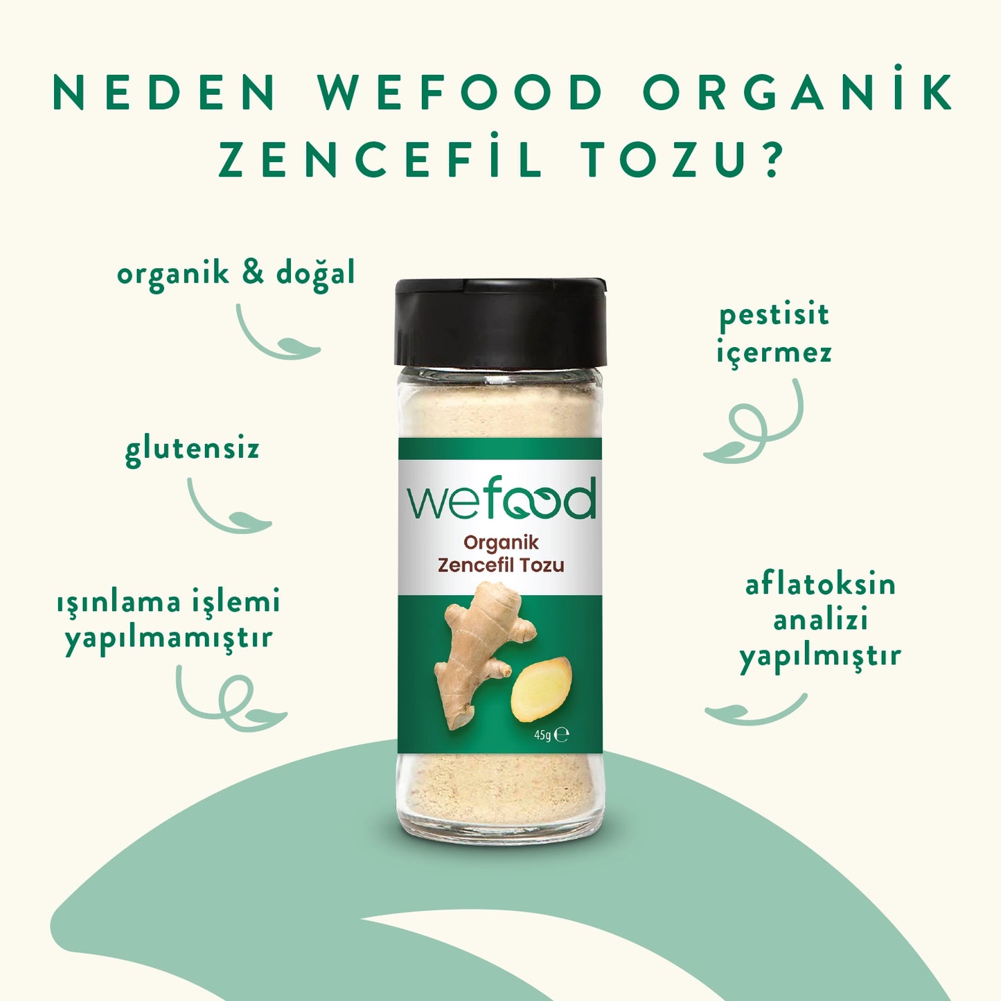 Wefood Organik Zencefil Tozu 45 gr