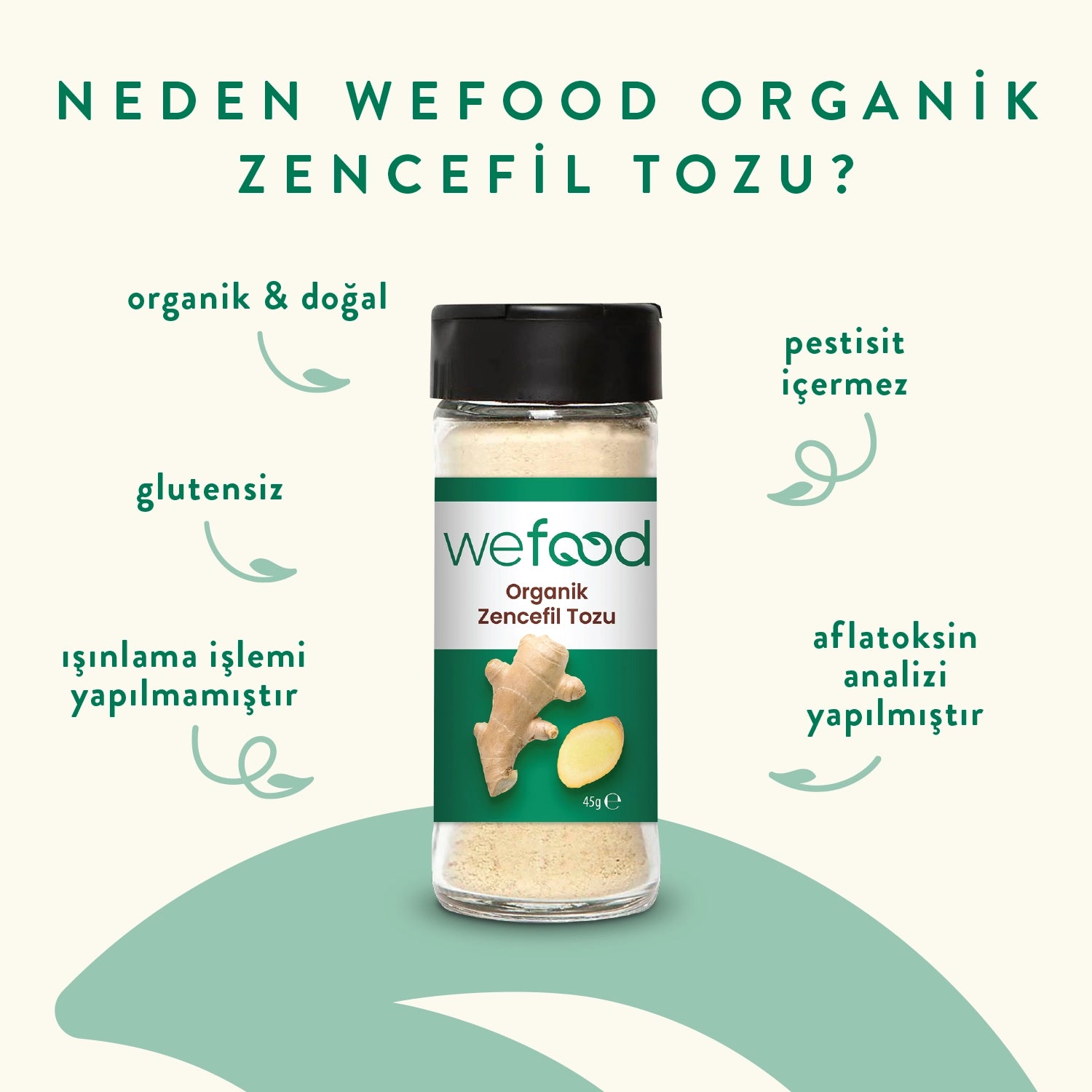 Wefood Organik Zencefil Tozu 45 gr