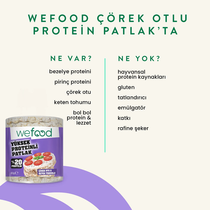 Wefood Çörek Otlu Protein Patlak 80 g 5'li