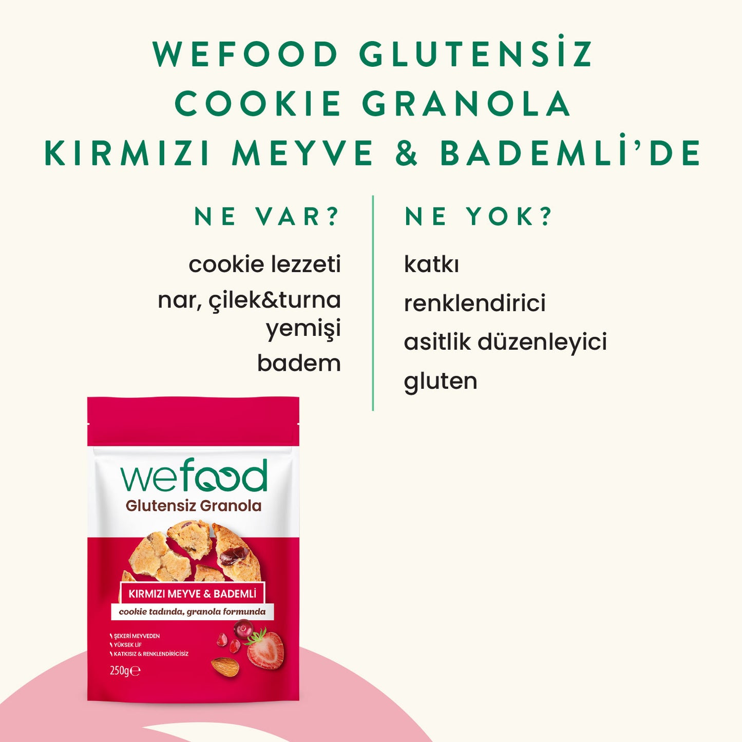 Glutensiz Granola Kırmızı Meyve & Bademli 250 gr