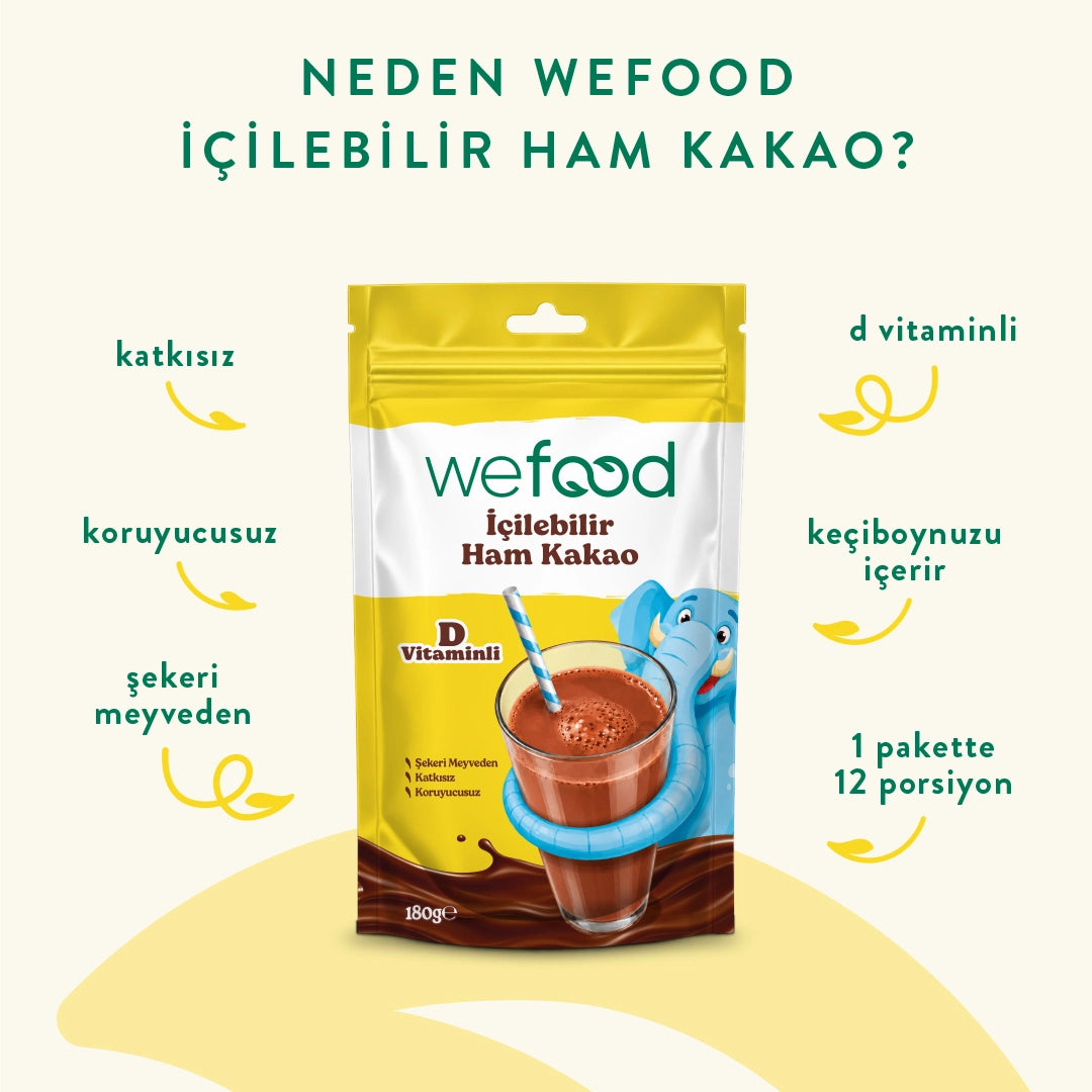 Wefood İçilebilir Ham Kakao 180 gr 2'li