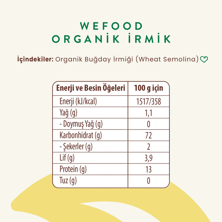 Wefood Kids Organik İrmik 250 gr