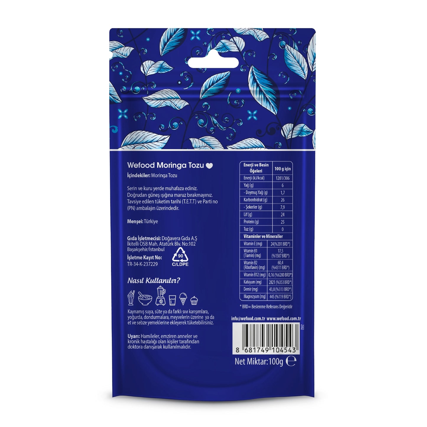 Wefood Moringa Tozu 100 gr