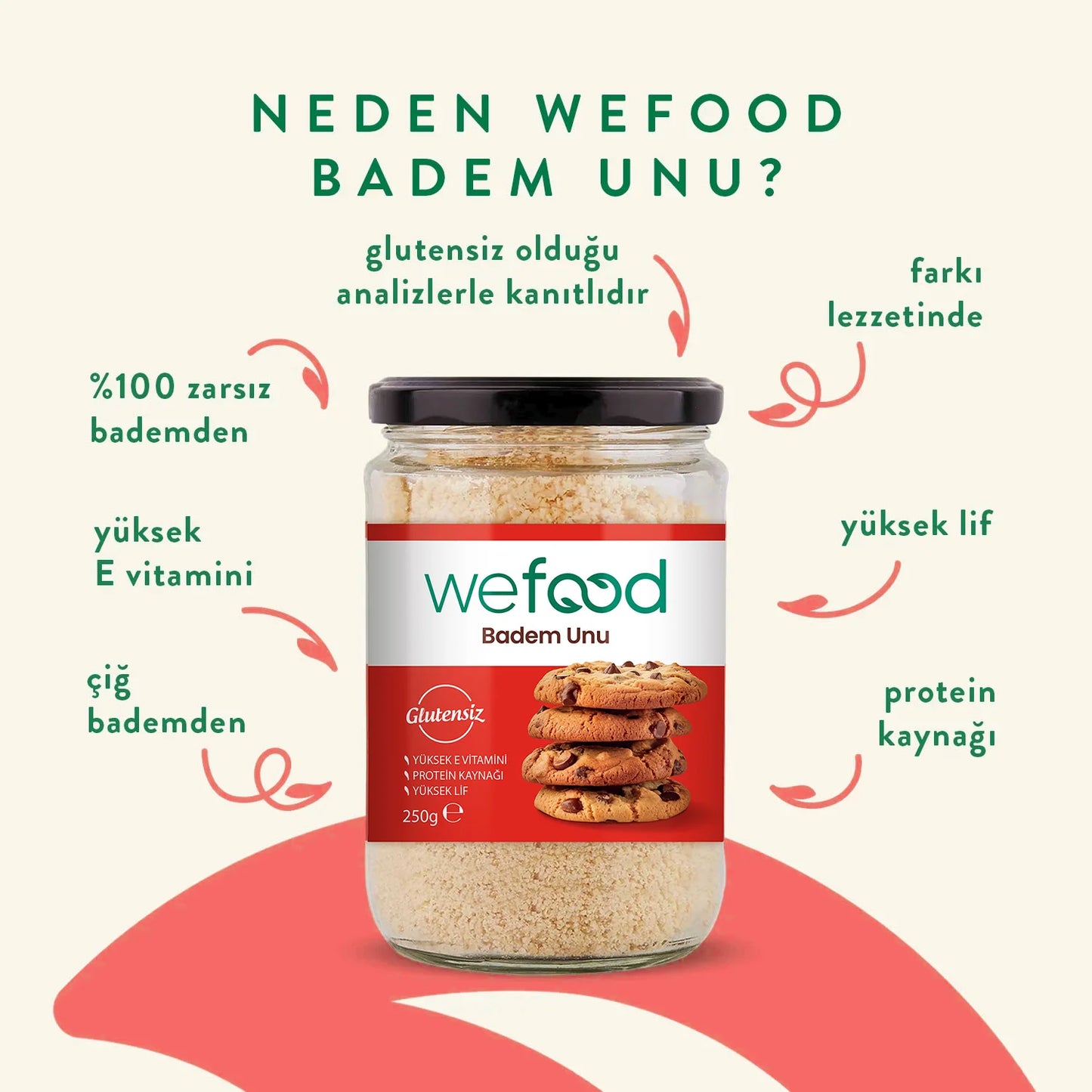 Wefood Glutensiz Badem Unu 250 gr