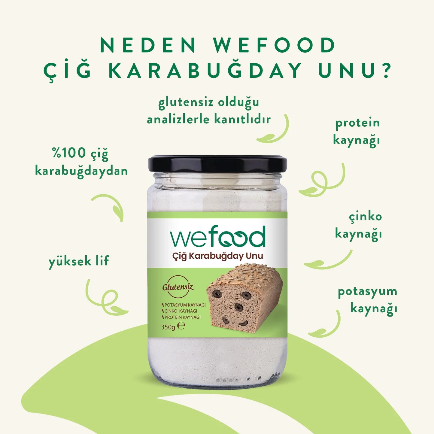 Wefood Glutensiz Çiğ Karabuğday Unu 350 gr