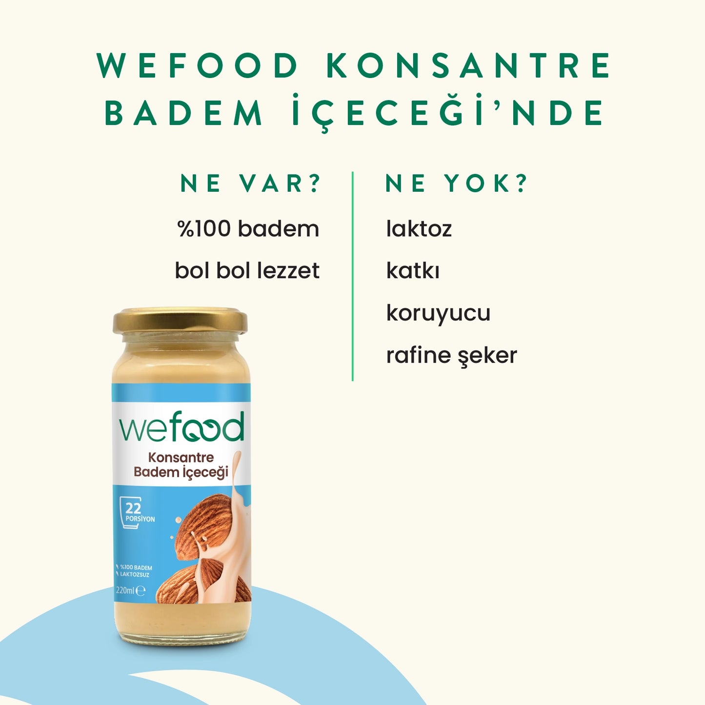 Wefood Konsantre Badem İçeceği (%100 Badem) 220 gr