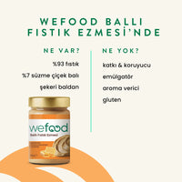 Wefood Şekersiz Ham Ballı Fıstık Ezmesi 300 gr (Fıstık Parçacıklı)