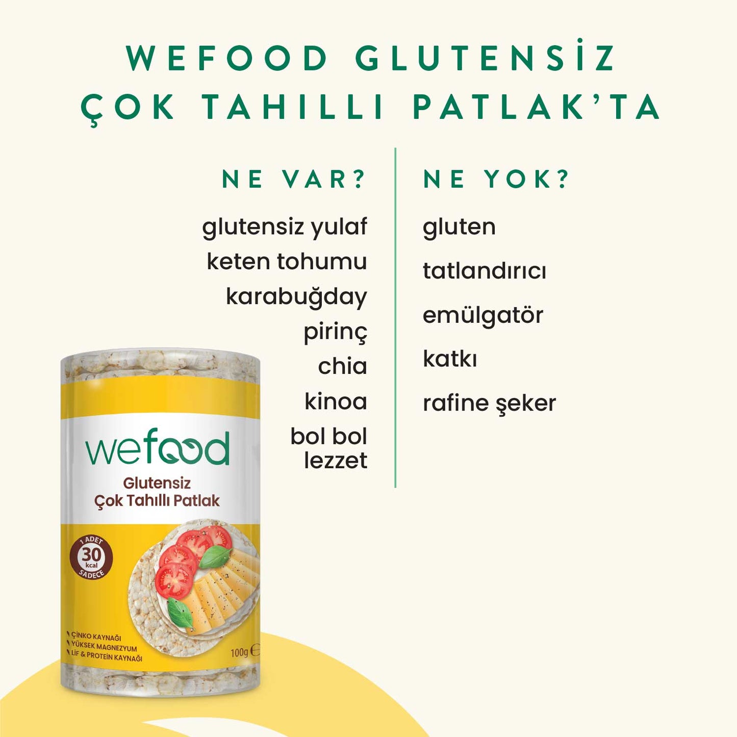 Wefood Çok Tahıllı Patlak 100 gr