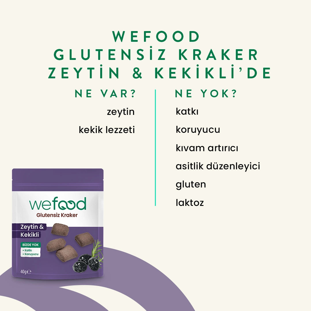 Wefood Glutensiz Zeytinli & Kekikli Kraker 40 g 3'lü