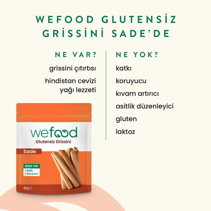 Wefood Glutensiz Grissini Sade 40 g 5'li