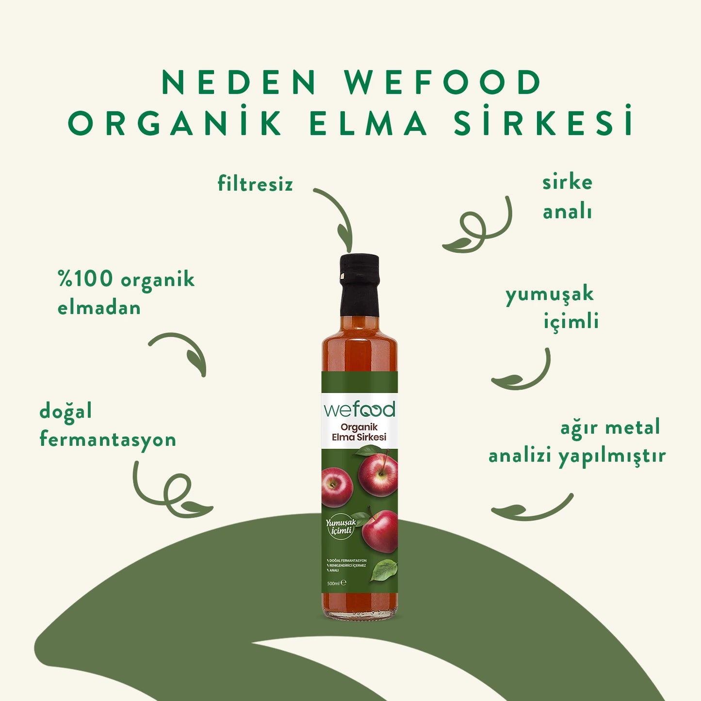 Wefood Organik Elma Sirkesi 500 ml