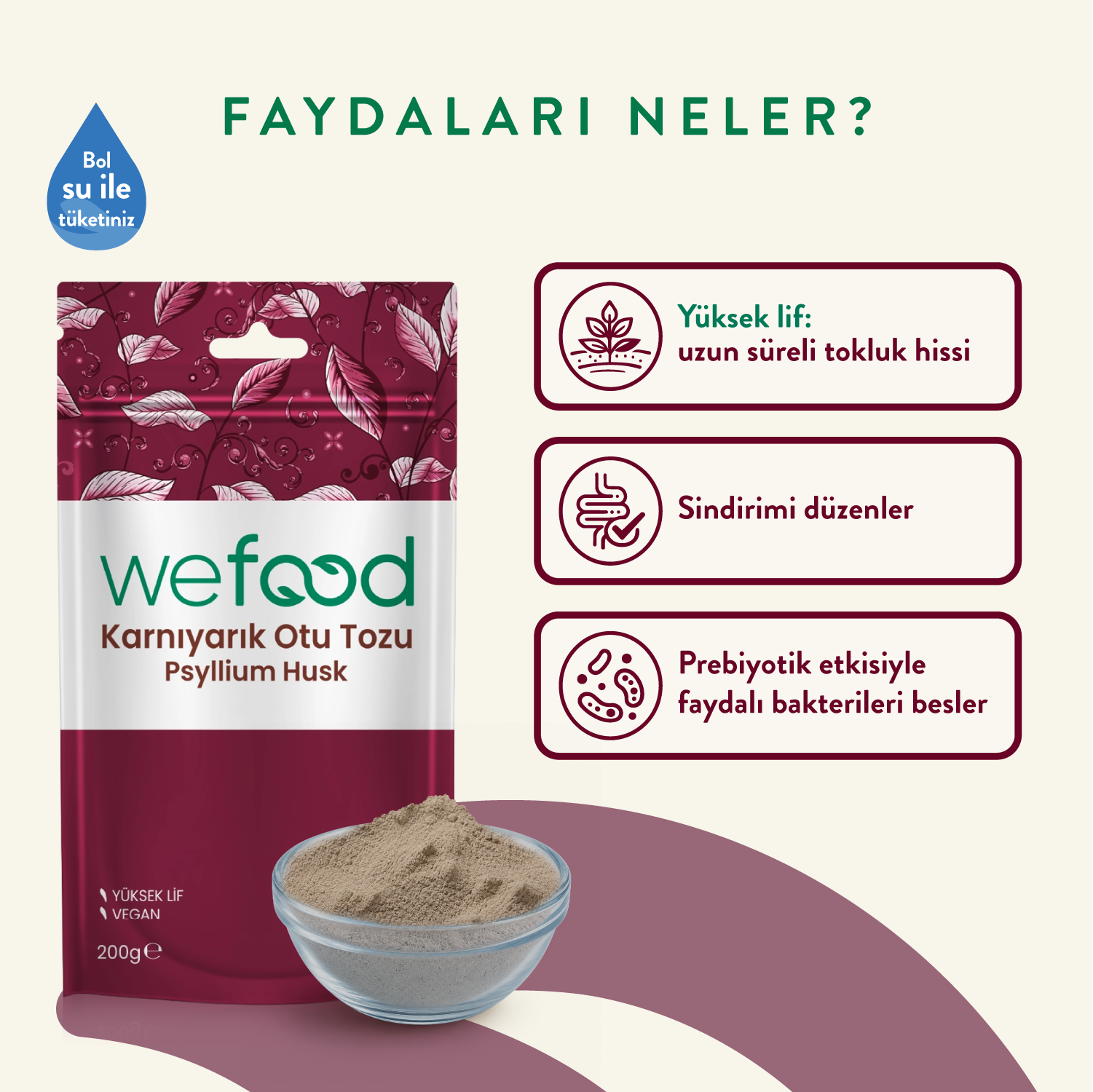 Wefood  Karnıyarık Otu (Psyllium) Tozu 200 gr