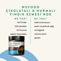 Wefood Çikolatalı Hurmalı Fındık Ezmesi (Şekersiz, Katkısız) 200 gr