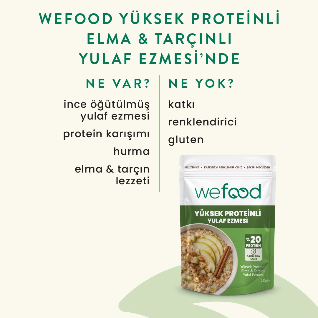 Wefood Yüksek Proteinli Elma & Tarçınlı Yulaf Ezmesi 240 gr