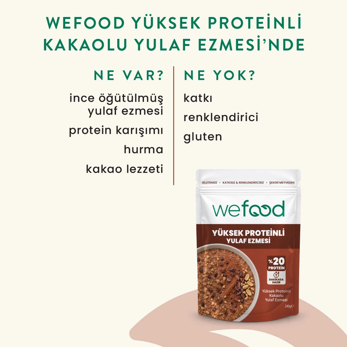Wefood Yüksek Proteinli Kakaolu Yulaf Ezmesi 240 gr