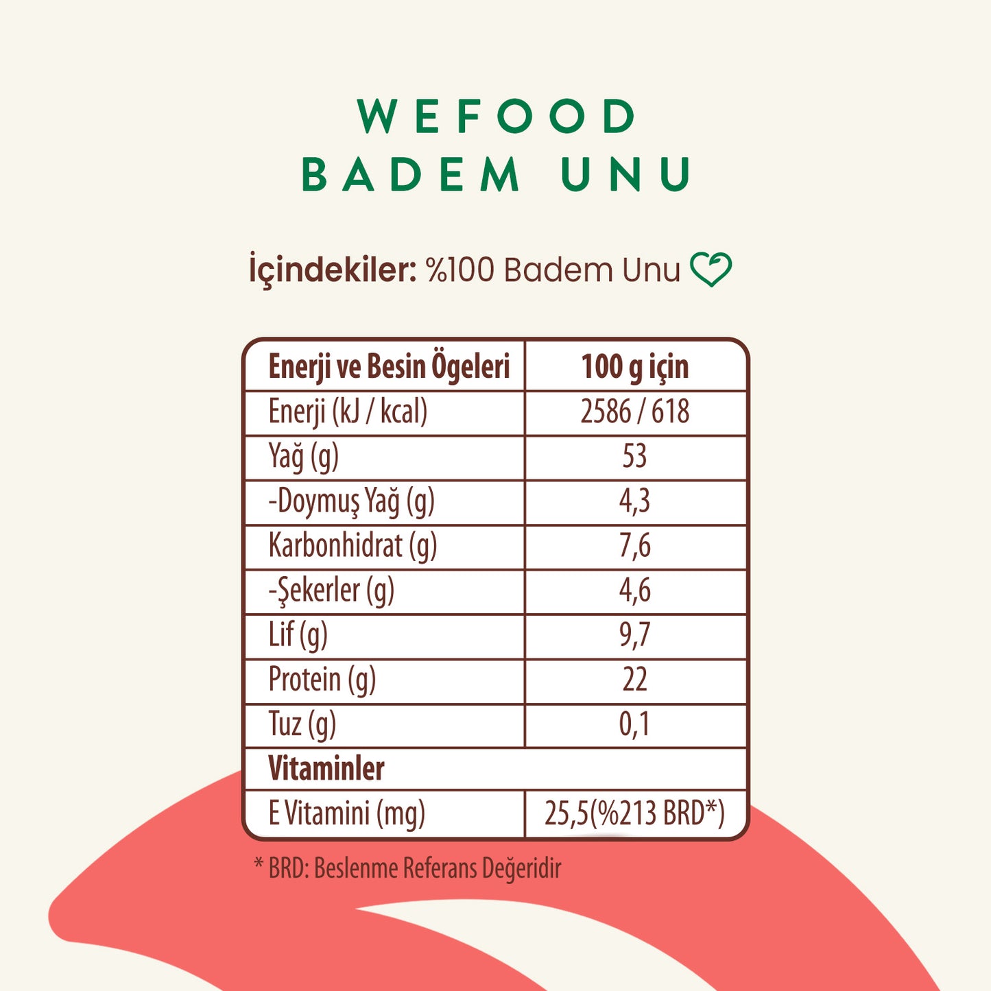 Wefood Glutensiz Badem Unu 250 gr