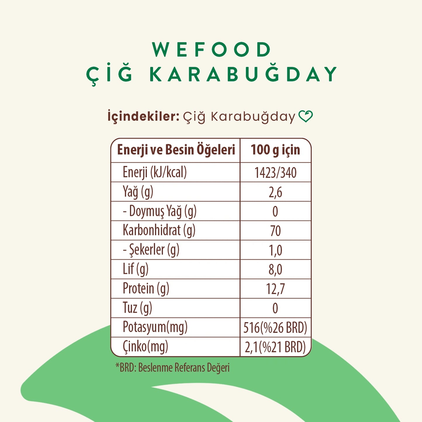 Wefood Glutensiz Çiğ Karabuğday Tanesi 400 gr