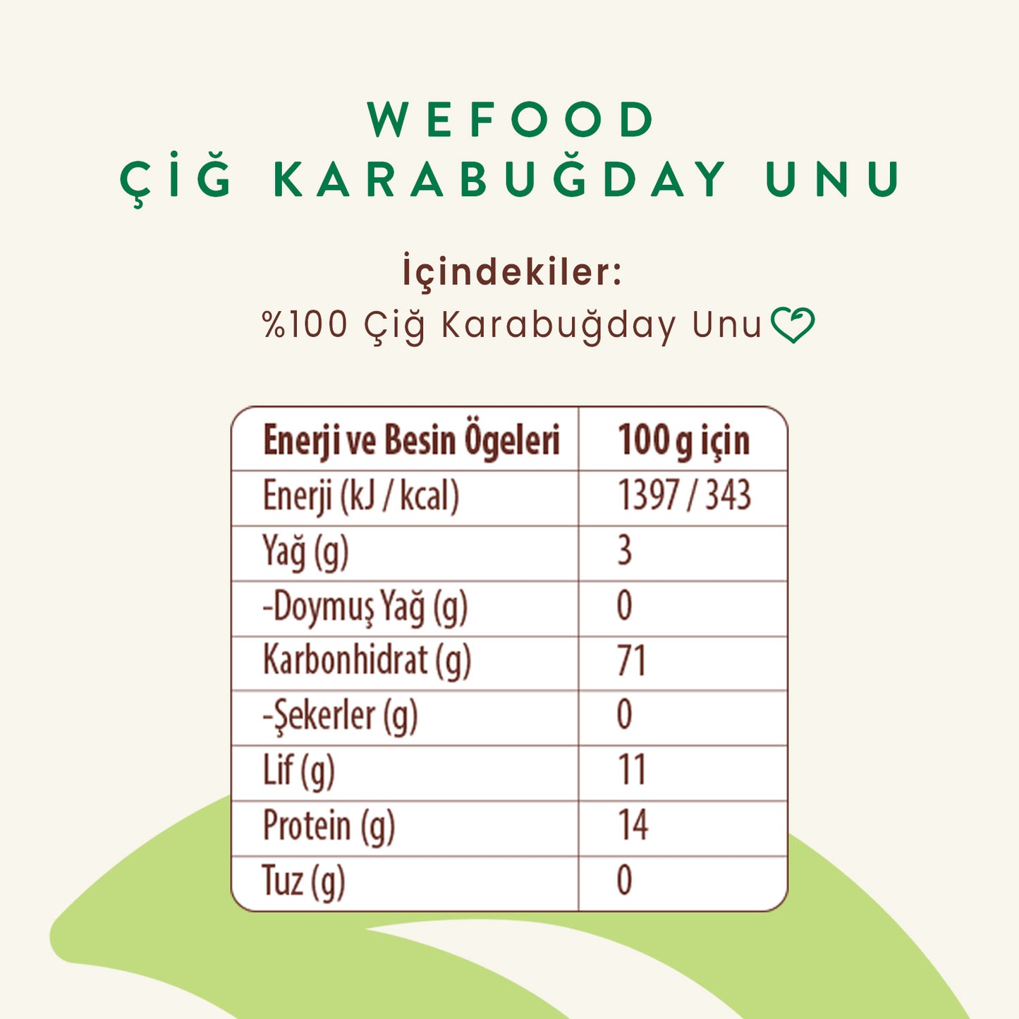 Wefood Glutensiz Çiğ Karabuğday Unu 350 gr