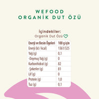 Wefood Organik Dut Özü 315 gr (Soğuk Sıkım)
