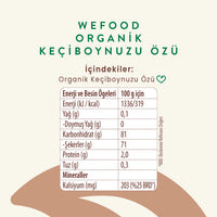 Wefood Organik Keçiboynuzu Özü 640 gr (Soğuk Sıkım)