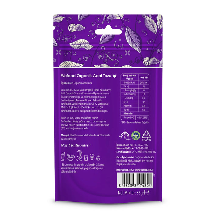 Wefood Organik Acai Tozu 35 gr