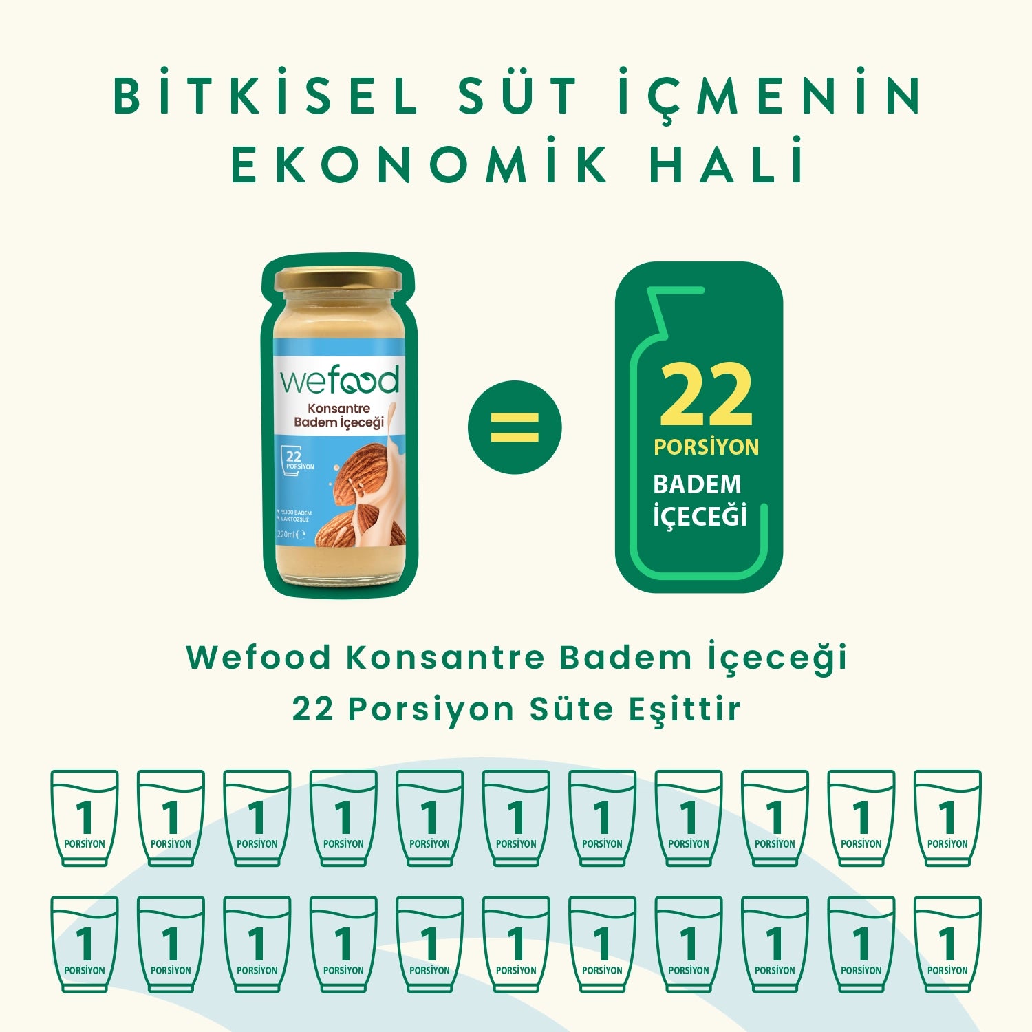 Wefood Konsantre Badem İçeceği (%100 Badem) 220 gr