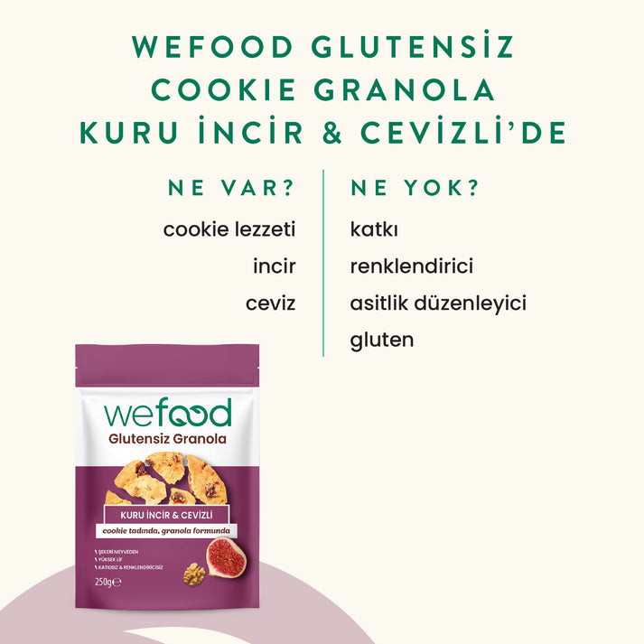 Wefood Glutensiz Granola Kuru İncir & Cevizli 250 gr 3'lü