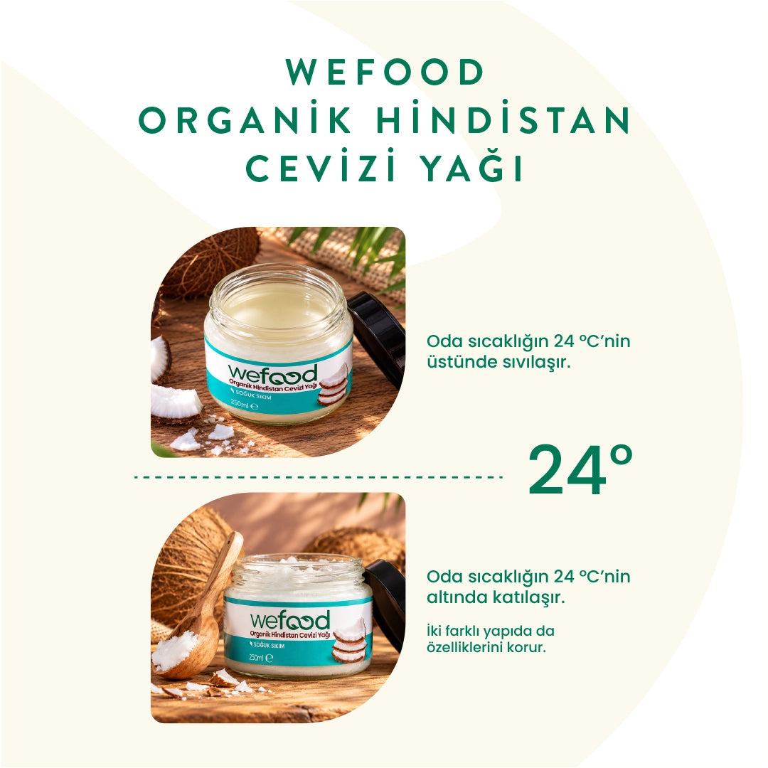 Wefood Organik Hindistan Cevizi Yağı 250 ml 2'li